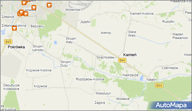 mapa Strachosław, Strachosław na mapie Targeo