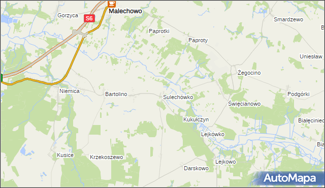 mapa Sulechówko, Sulechówko na mapie Targeo
