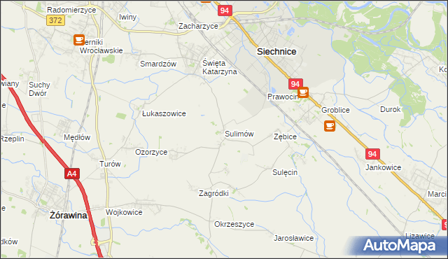 mapa Sulimów gmina Siechnice, Sulimów gmina Siechnice na mapie Targeo