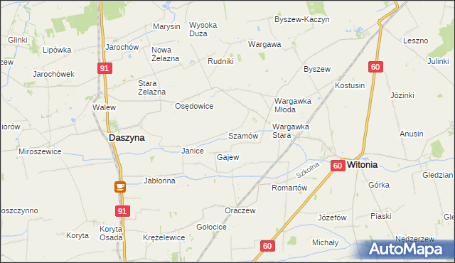 mapa Szamów, Szamów na mapie Targeo