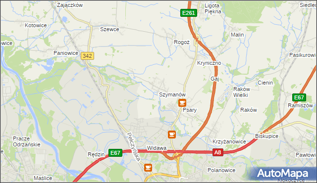 mapa Szymanów gmina Wisznia Mała, Szymanów gmina Wisznia Mała na mapie Targeo