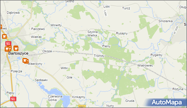 mapa Tromity, Tromity na mapie Targeo