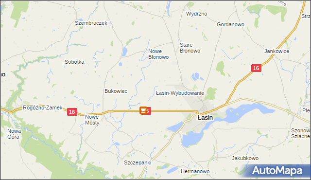 mapa Wybudowanie Łasińskie, Wybudowanie Łasińskie na mapie Targeo