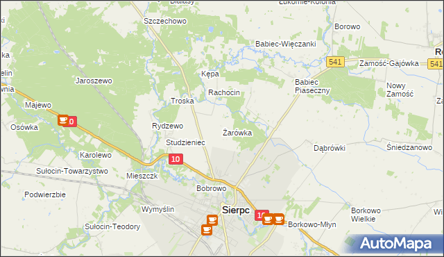 mapa Żarówka gmina Sierpc, Żarówka gmina Sierpc na mapie Targeo