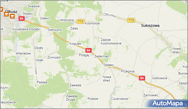 mapa Zederman, Zederman na mapie Targeo