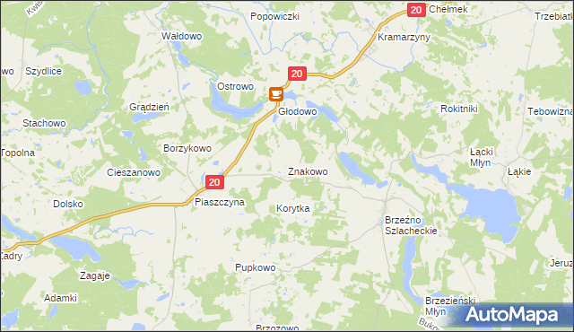 mapa Znakowo, Znakowo na mapie Targeo