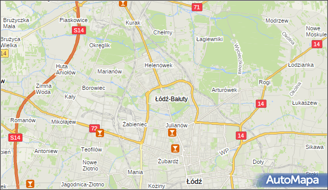 mapa Bałuty gmina Łódź, Bałuty gmina Łódź na mapie Targeo