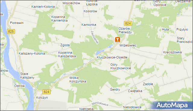 mapa Kluczkowice-Osiedle, Kluczkowice-Osiedle na mapie Targeo
