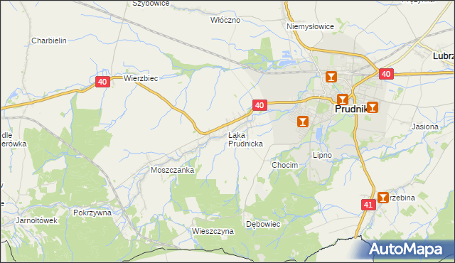 mapa Łąka Prudnicka, Łąka Prudnicka na mapie Targeo