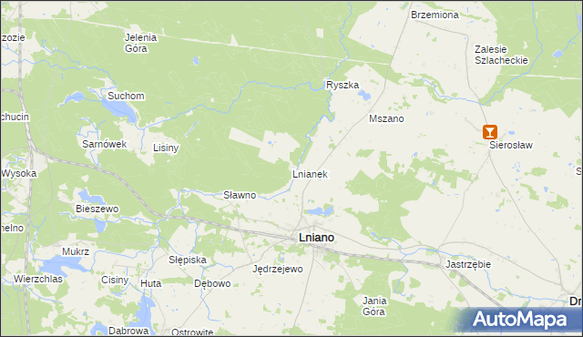 mapa Lnianek, Lnianek na mapie Targeo