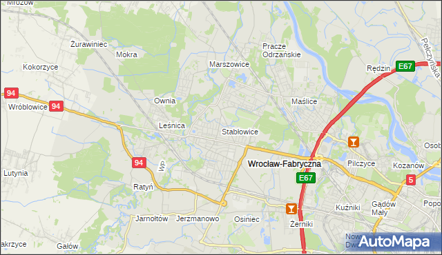 mapa Stabłowice, Stabłowice na mapie Targeo