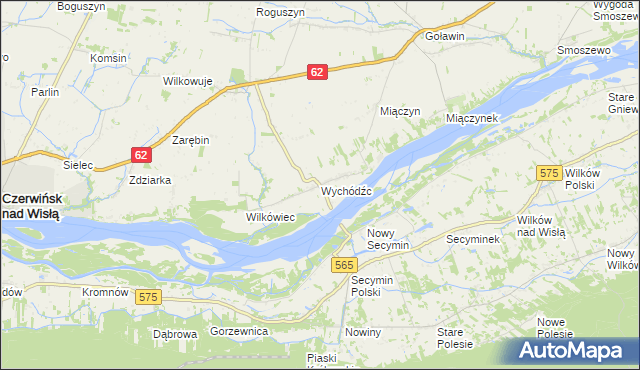 mapa Wychódźc, Wychódźc na mapie Targeo