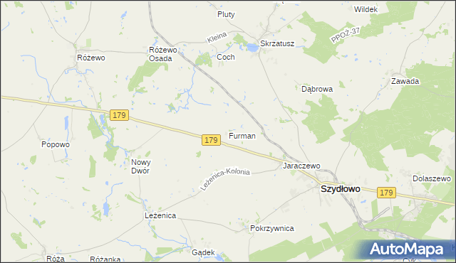 mapa Furman, Furman na mapie Targeo