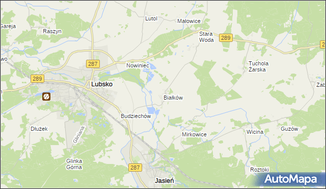 mapa Białków gmina Lubsko, Białków gmina Lubsko na mapie Targeo
