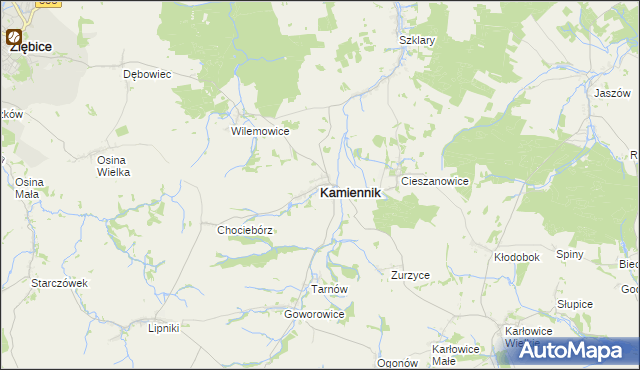 mapa Kamiennik powiat nyski, Kamiennik powiat nyski na mapie Targeo