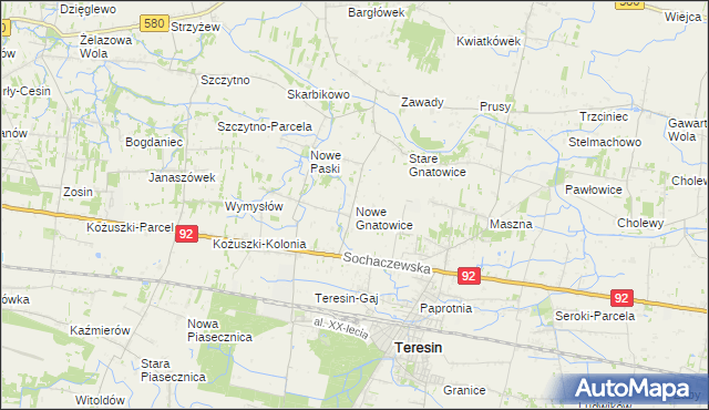 mapa Nowe Gnatowice, Nowe Gnatowice na mapie Targeo