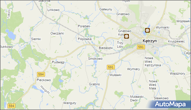 mapa Nowy Młyn gmina Kętrzyn, Nowy Młyn gmina Kętrzyn na mapie Targeo