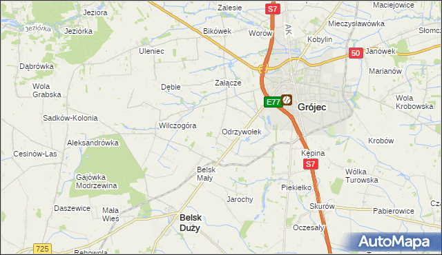 mapa Odrzywołek, Odrzywołek na mapie Targeo