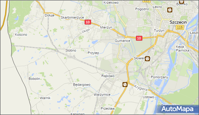 mapa Ostoja gmina Kołbaskowo, Ostoja gmina Kołbaskowo na mapie Targeo