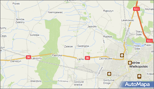 mapa Świeligów, Świeligów na mapie Targeo
