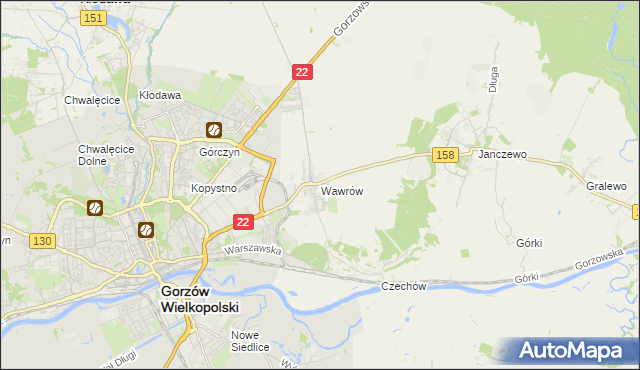 mapa Wawrów, Wawrów na mapie Targeo