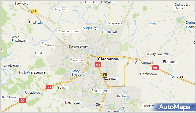 mapa Ciechanów, Ciechanów na mapie Targeo