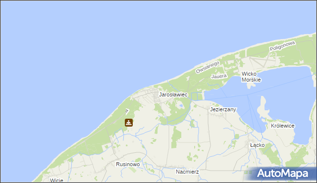 mapa Jarosławiec gmina Postomino, Jarosławiec gmina Postomino na mapie Targeo