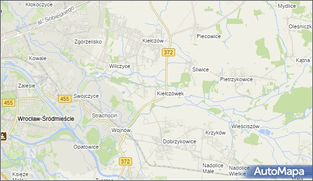 mapa Kiełczówek, Kiełczówek na mapie Targeo