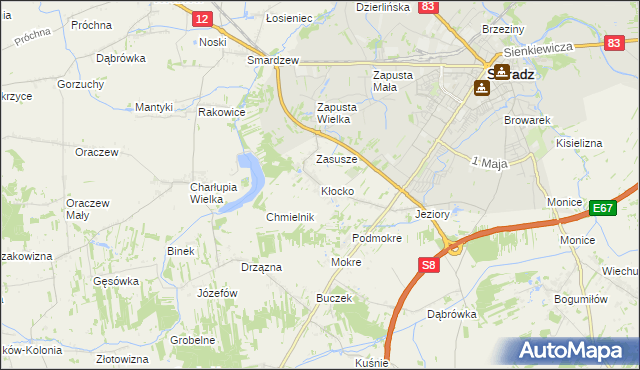 mapa Kłocko, Kłocko na mapie Targeo
