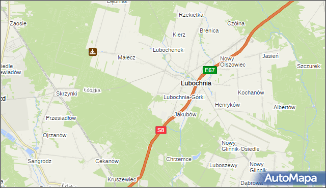 mapa Lubochnia-Górki, Lubochnia-Górki na mapie Targeo