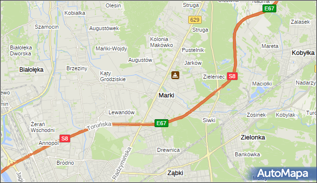 mapa Marki powiat wołomiński, Marki powiat wołomiński na mapie Targeo