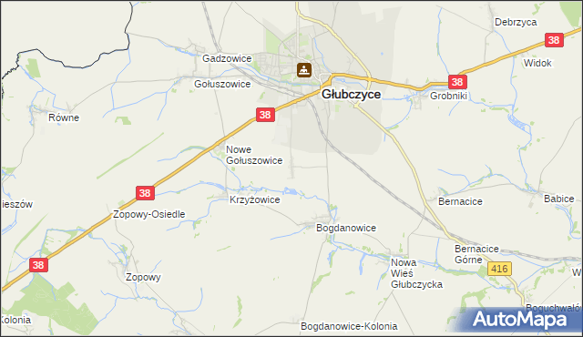 mapa Nowy Rożnów, Nowy Rożnów na mapie Targeo