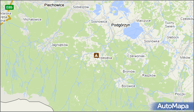 mapa Przesieka gmina Podgórzyn, Przesieka gmina Podgórzyn na mapie Targeo