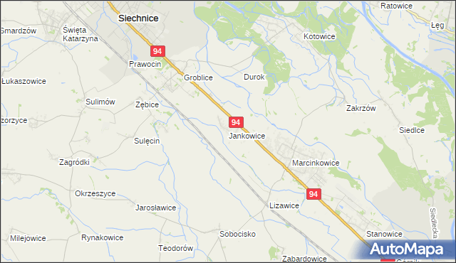 mapa Jankowice gmina Oława, Jankowice gmina Oława na mapie Targeo