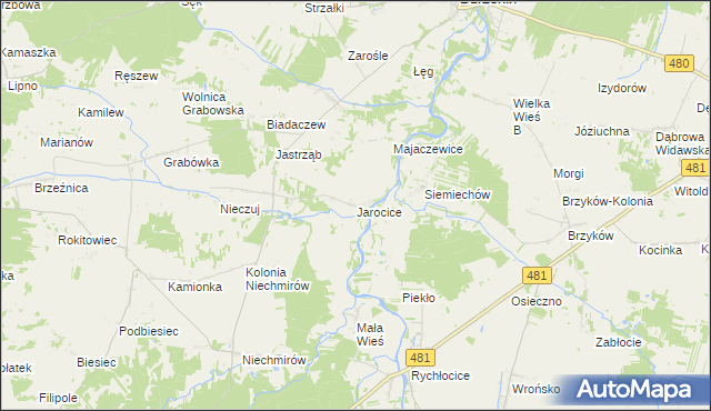 mapa Jarocice, Jarocice na mapie Targeo