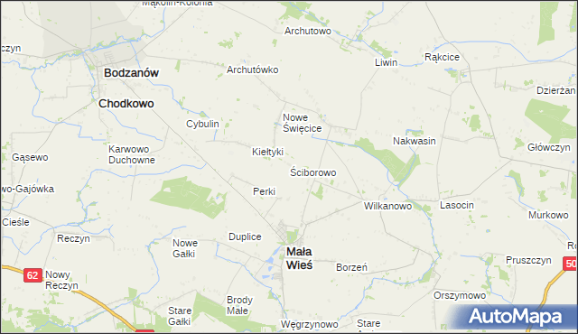 mapa Ściborowo, Ściborowo na mapie Targeo