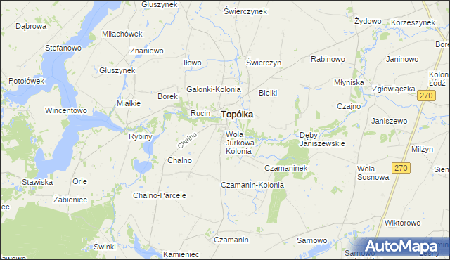 mapa Wola Jurkowa Kolonia, Wola Jurkowa Kolonia na mapie Targeo