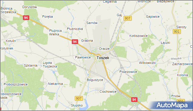 mapa Toszek, Toszek na mapie Targeo