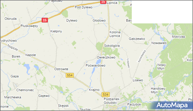 mapa Owieczkowo, Owieczkowo na mapie Targeo