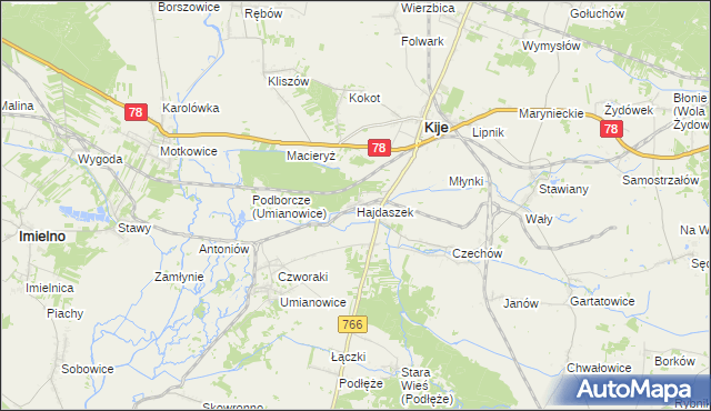 mapa Hajdaszek, Hajdaszek na mapie Targeo