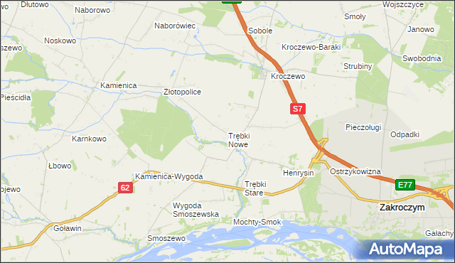 mapa Trębki Nowe, Trębki Nowe na mapie Targeo