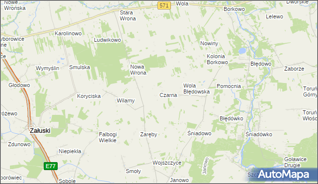 mapa Czarna gmina Zakroczym, Czarna gmina Zakroczym na mapie Targeo