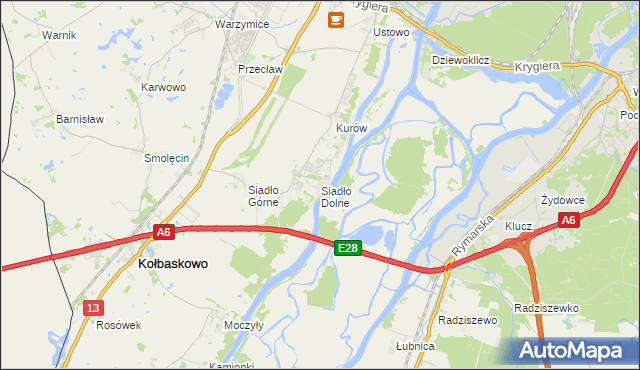 mapa Siadło Dolne, Siadło Dolne na mapie Targeo