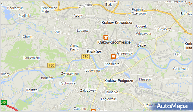 mapa Wawel, Wawel na mapie Targeo