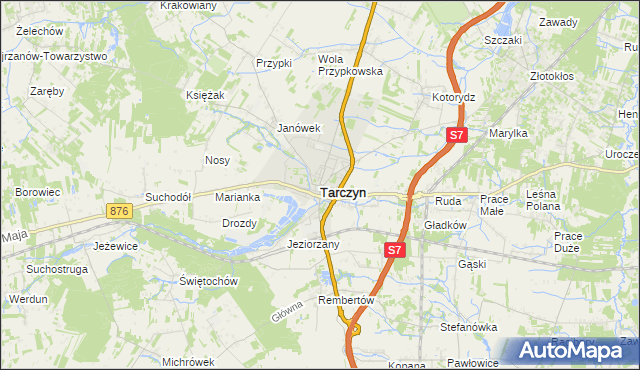 mapa Tarczyn powiat piaseczyński, Tarczyn powiat piaseczyński na mapie Targeo