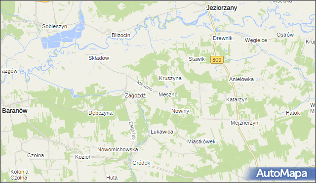 mapa Meszno gmina Michów, Meszno gmina Michów na mapie Targeo