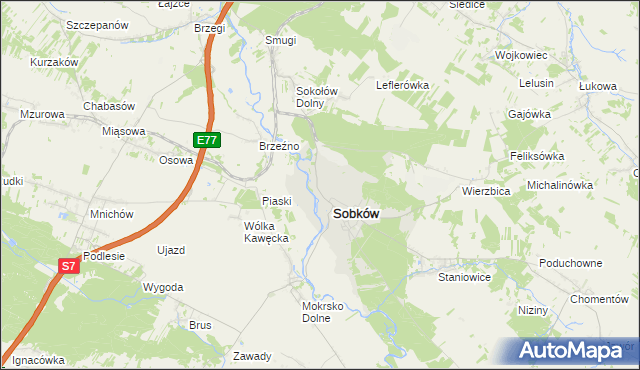 mapa Sobków-Nida, Sobków-Nida na mapie Targeo