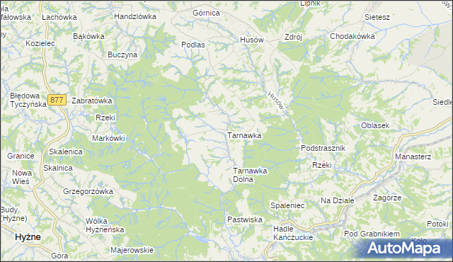 mapa Tarnawka gmina Markowa, Tarnawka gmina Markowa na mapie Targeo