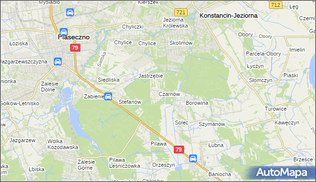mapa Czarnów gmina Konstancin-Jeziorna, Czarnów gmina Konstancin-Jeziorna na mapie Targeo