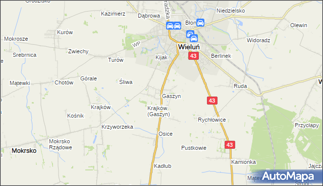 mapa Gaszyn, Gaszyn na mapie Targeo